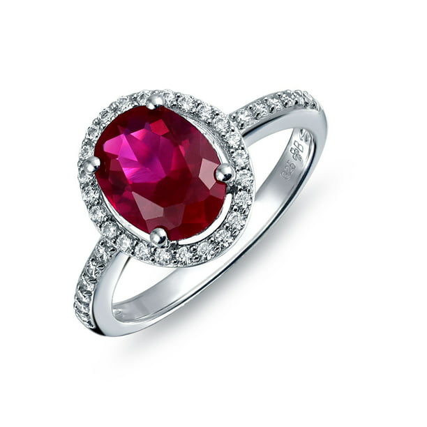 2mm Jewel Tie Sterling Silver Simulated Ruby & Diamond Ring 
